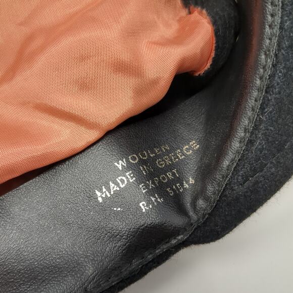 Authentic Greek Fisherman Cap Black One Size Vintage Woolen Made in Greece - Picture 8 of 8